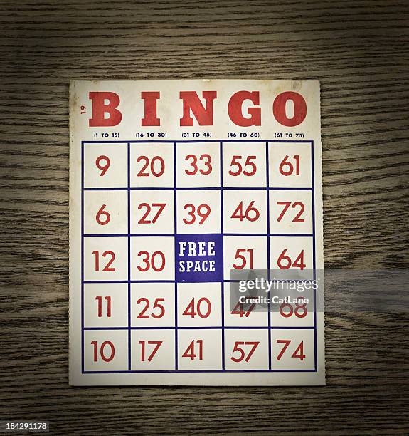 vintage grunge-bingo-karte - bingo card stock-fotos und bilder