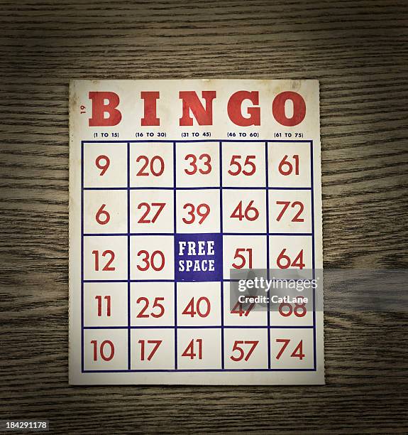 vintage tarjeta grungy bingo - bingo fotografías e imágenes de stock