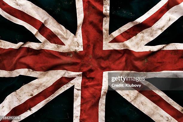 grungy united kingdom flag - grunge union jack stock pictures, royalty-free photos & images