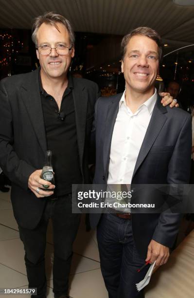 Directors Wally Pfister and Steven Quale seen at Warner Bros: The Big Picture 2014 presentation at Cinemacon on Thursday, March 27 in Las Vegas.