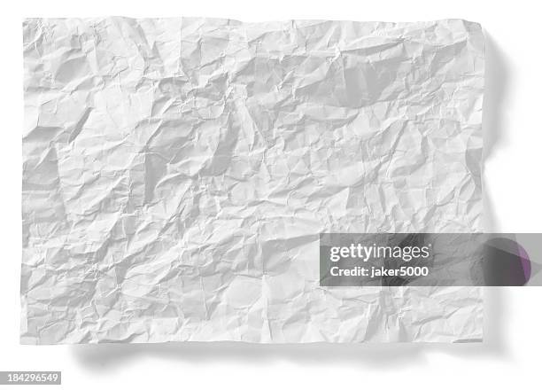 crumpled paper sheet - crumpled paper stock pictures, royalty-free photos & images