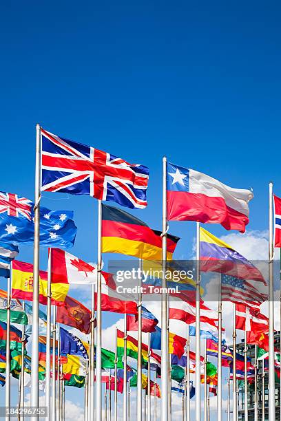 international banderas - flags of the world fotografías e imágenes de stock