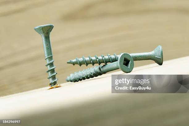 green coated deck screws - screw stock pictures, royalty-free photos & images