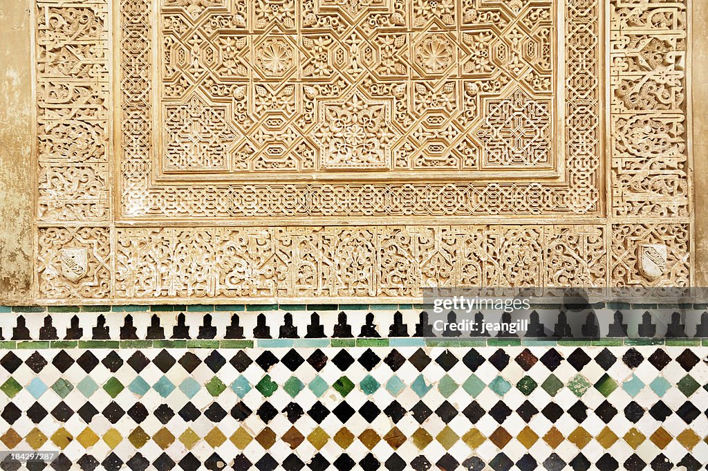 Moorish tiles in the Alhambra, Granada