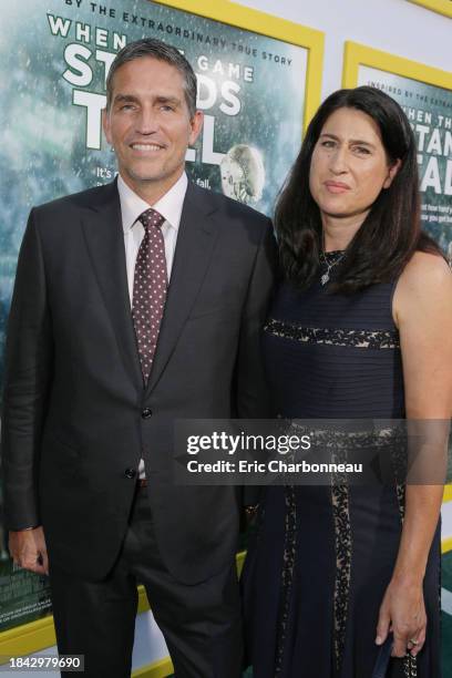 Jim Caviezel and Kerri Browitt Caviezel seen at The World Premiere of Tri Star Pictures' 'When The Game Stands Tall' at ArcLight Cinemas Hollywood on...