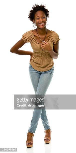 female portrait - black teenager cut out stock pictures, royalty-free photos & images