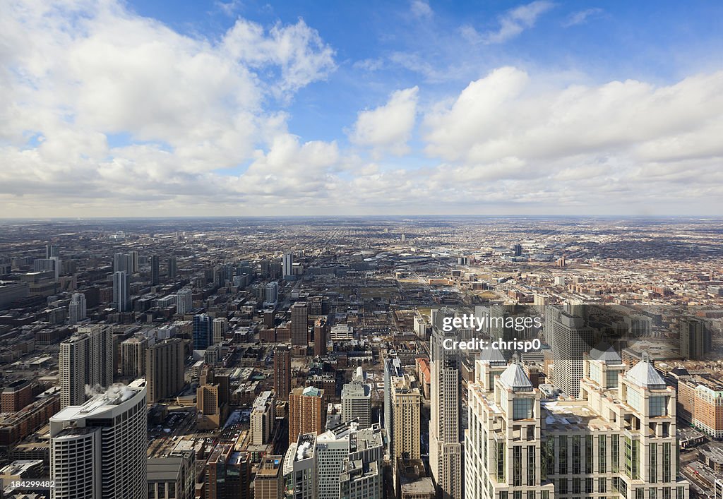 Aerial View of Chicago Looking West