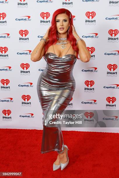 Justina Valentine attends the 2023 Z100 Jingle Ball at Madison Square Garden on December 08, 2023 in New York City.