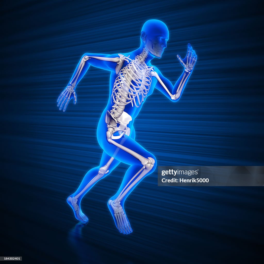 Homem a correrStencils raios-x com Traçado de Recorte