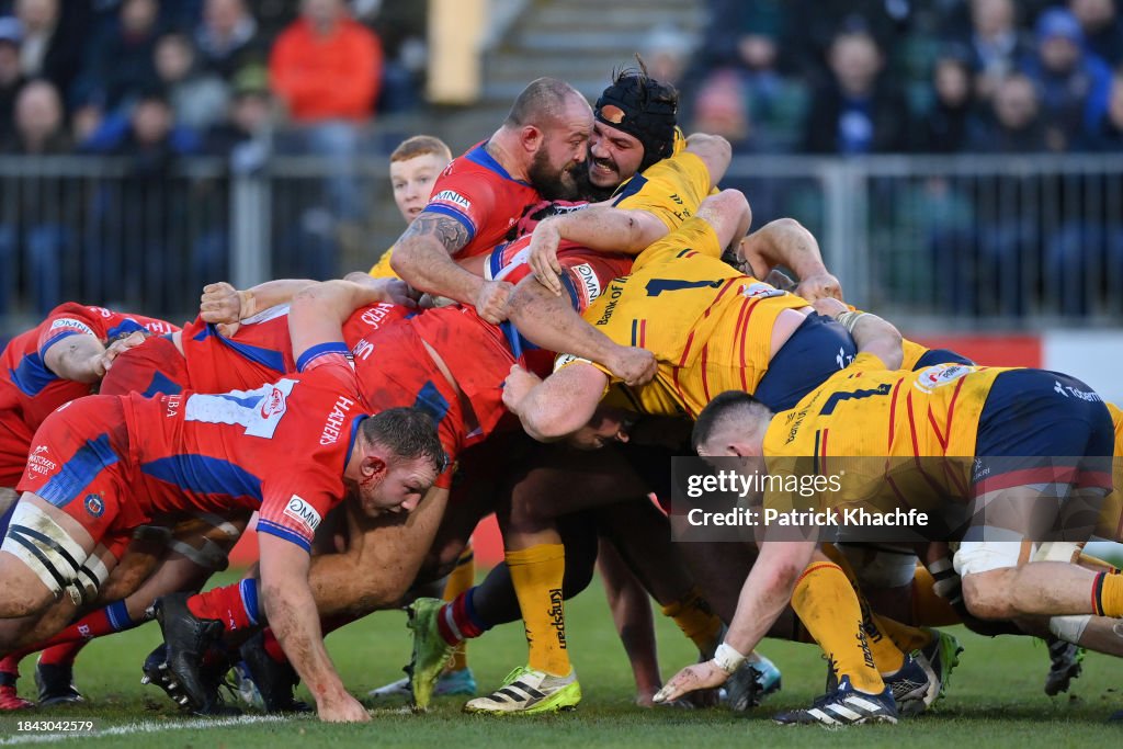 Tom Rugby Bath Tom Dunn of Bath Rugby and Tom O'Toole of Ulster Rugby in action at a ...