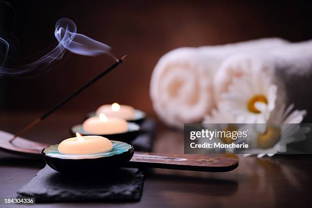 spa treatment - incense stock pictures, royalty-free photos & images