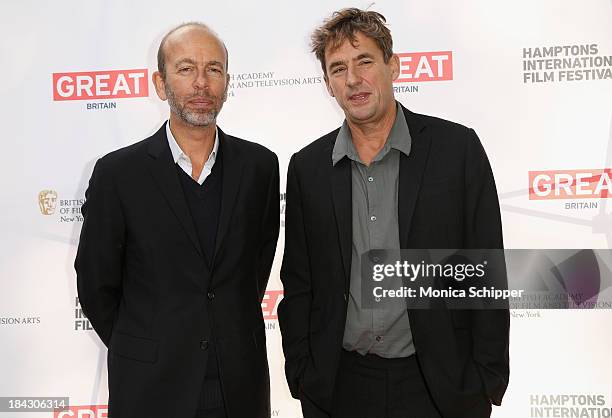 Eric Fellner and Tim Bevan attend the 21st Annual Hamptons International Film Festival on October 12, 2013 in East Hampton, New York.