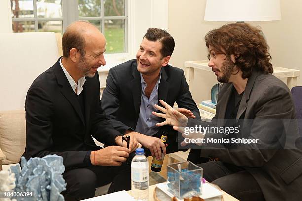 Eric Fellner, Luke Parker Bowles, and Edgar Wright attend the 21st Annual Hamptons International Film Festival on October 12, 2013 in East Hampton,...