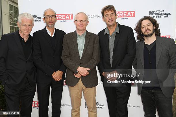 Richard Curtis, Eric Fellner, Charles Tremayne, Tim Bevan, and Edgar Wright attend the 21st Annual Hamptons International Film Festival on October...