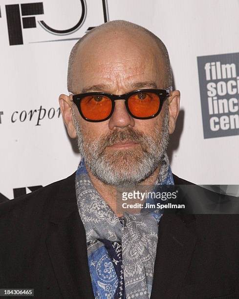 Musician Michael Stipe attends the Closing Night Gala Presentation Of "Her" during the 51st New York Film Festival at Alice Tully Hall at Lincoln...
