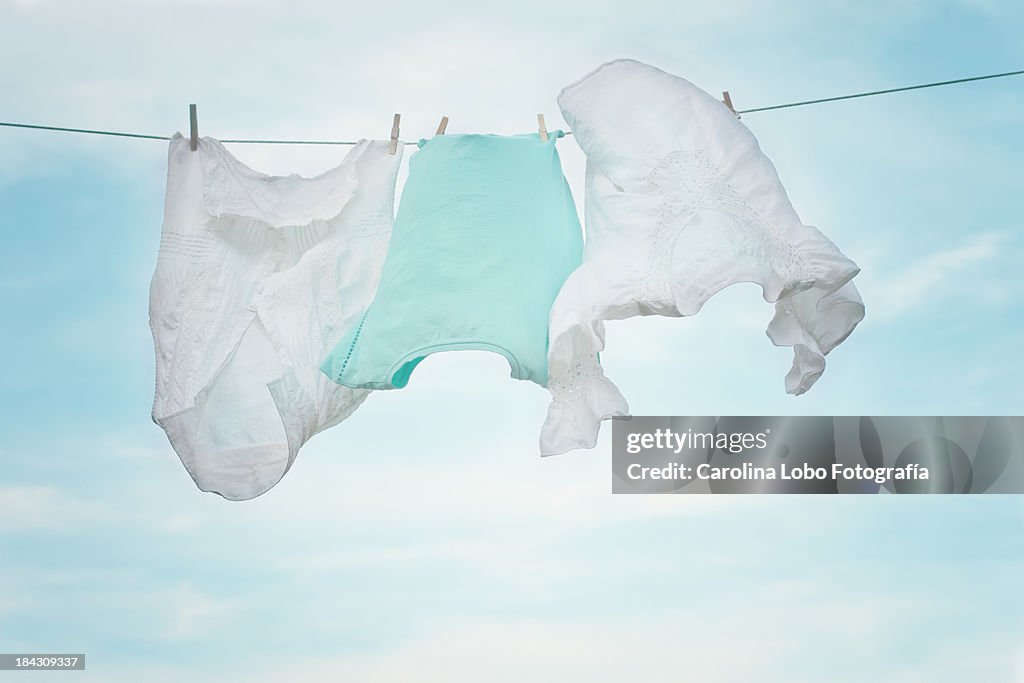 Clothes hanging in the breeze