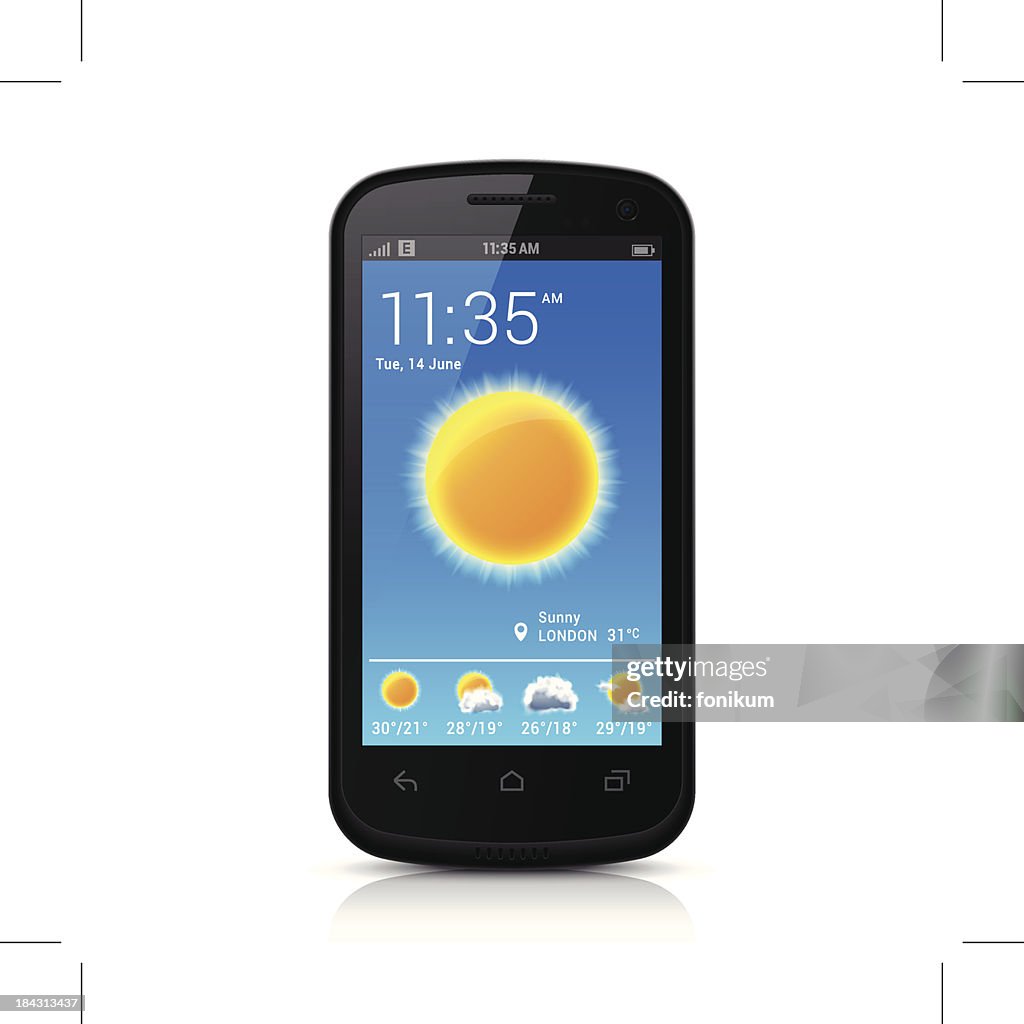 Smartphone with Weather App