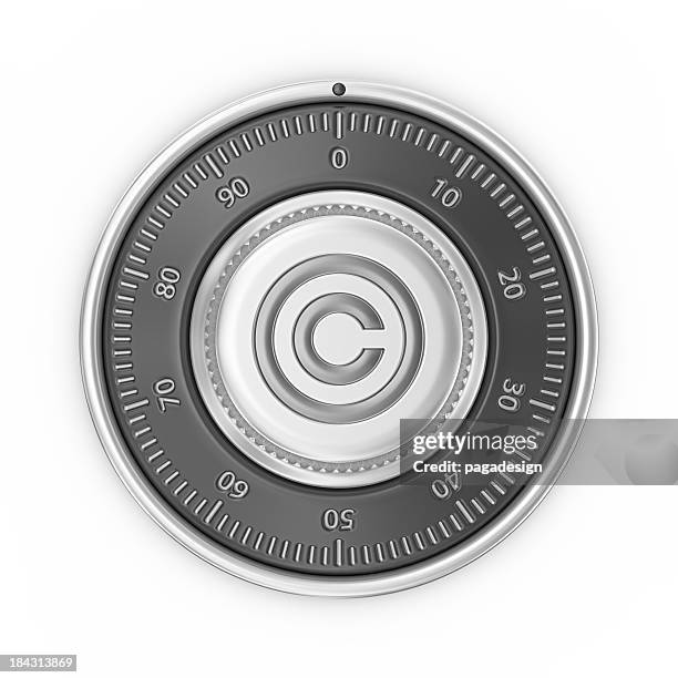 copyright combination lock - safety deposit box stock pictures, royalty-free photos & images