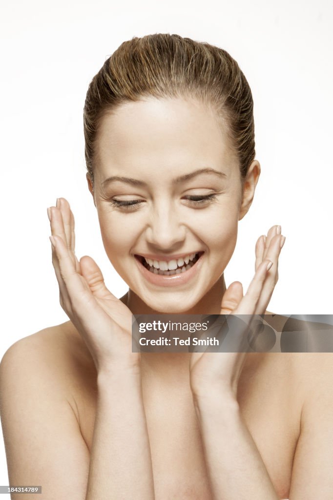 Close up of woman laughing