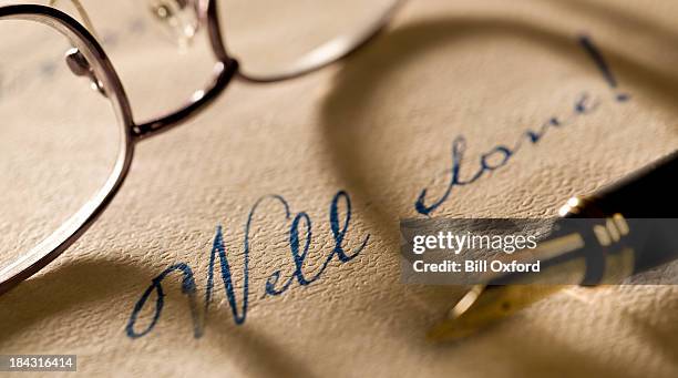 well done - congratulations script stock pictures, royalty-free photos & images