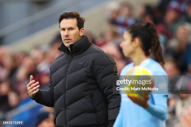 Gareth Taylor, Manager of Manchester City, looks on during the Barclays Women´s Super League match between Manchester City and Aston Villa at...