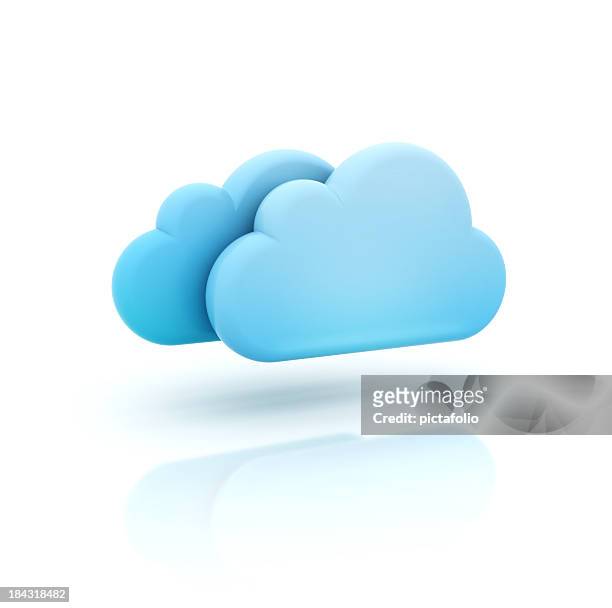 wolke 3d-symbol - cloud computing stock-fotos und bilder