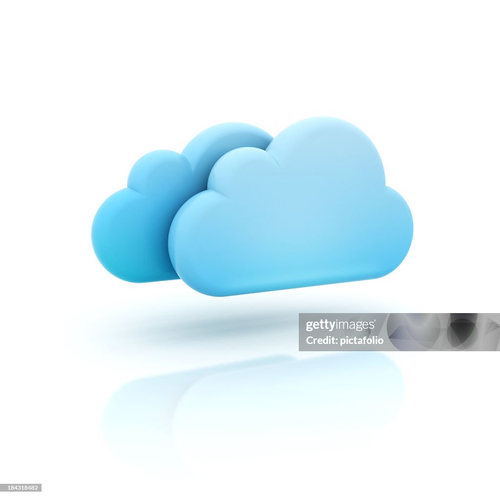 A vector illustration of a 3D cloud icon