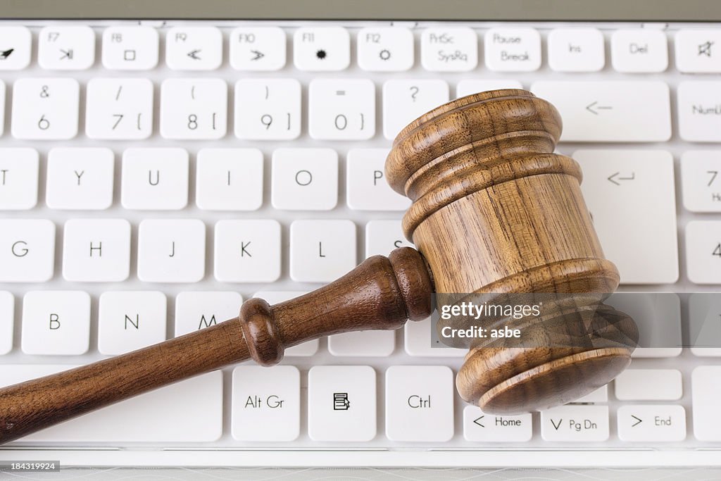 Gavel on Keyboard