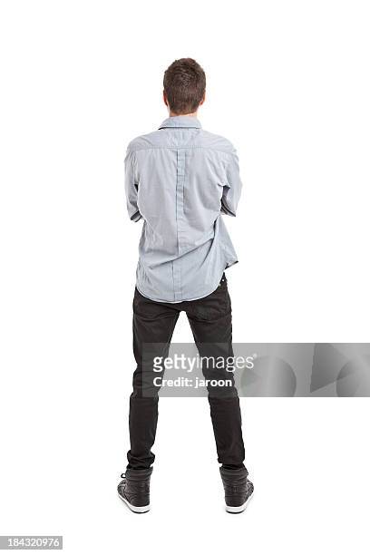 young handsome man - rear view stock pictures, royalty-free photos & images