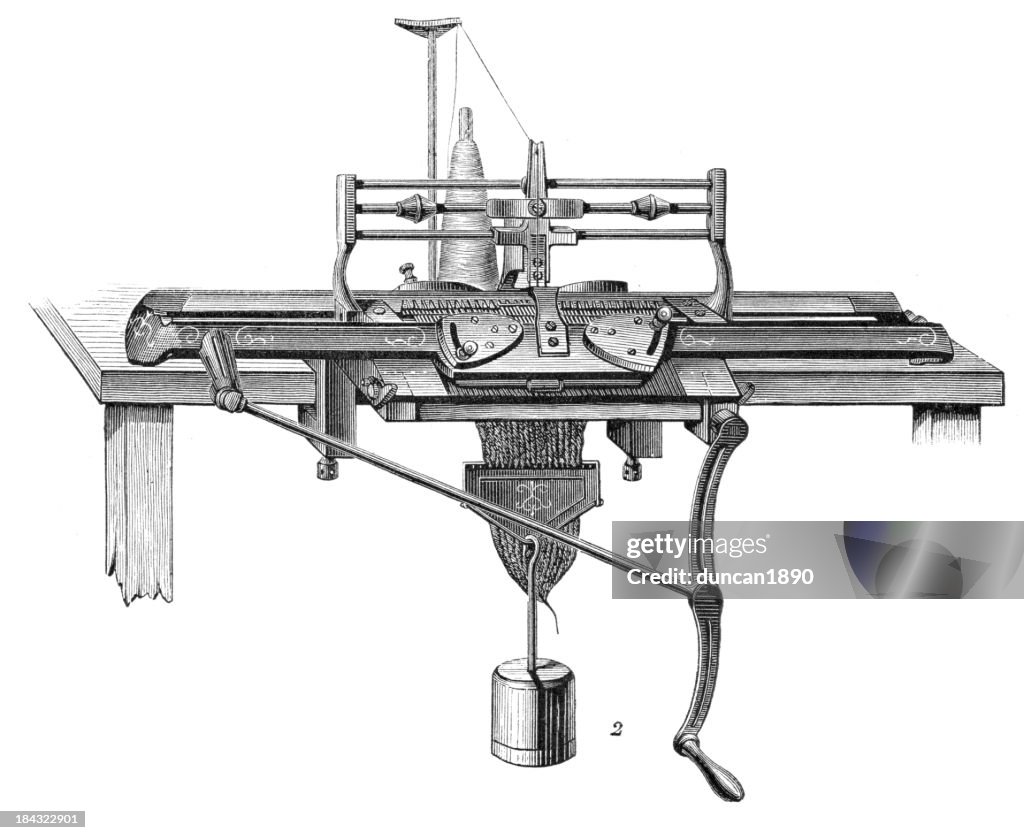 Retro Machinery Knitting Machine High-Res Vector Graphic - Getty Images