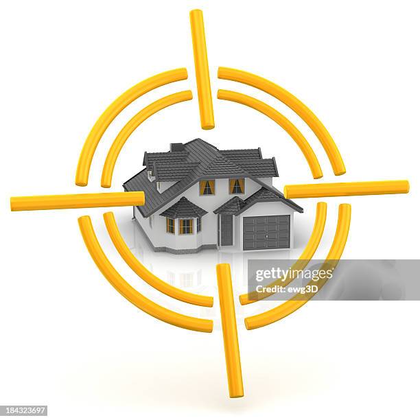 aiming - house - crosshair stock pictures, royalty-free photos & images