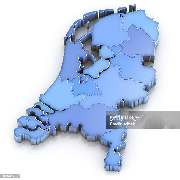 niederlande karte mit provinzen - map netherlands stock-fotos und bilder