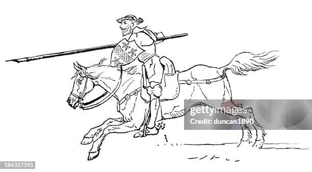 knight - jousting stock illustrations