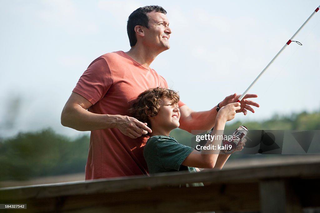 Father and son fishing