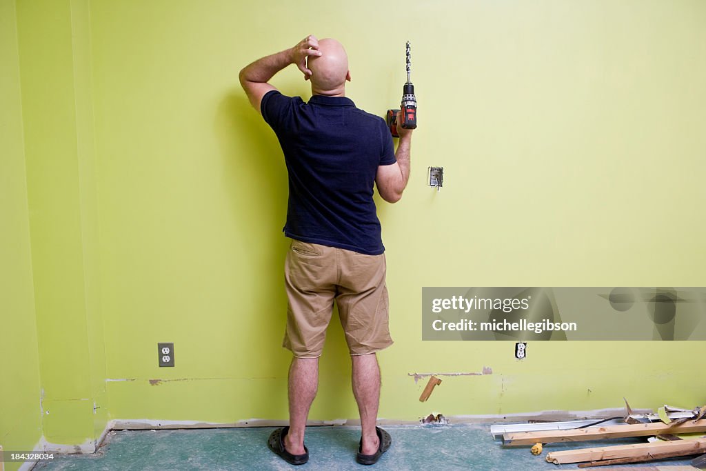 Man doing Home Improvements with a power drill