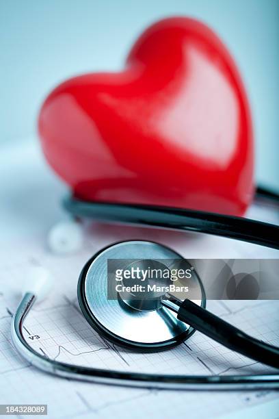 heart, stethoscope and ekg - heart stock pictures, royalty-free photos & images