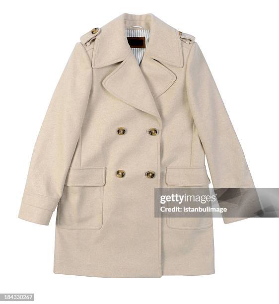 woman's coat isoliert - überzieher stock-fotos und bilder
