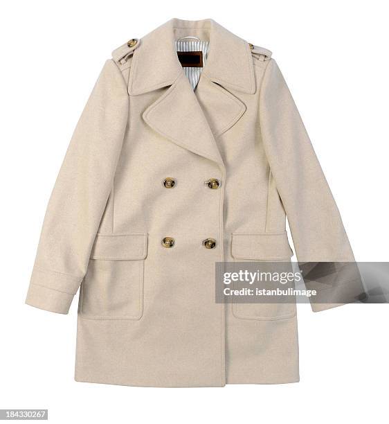 woman's coat isolated - beige jacka bildbanksfoton och bilder