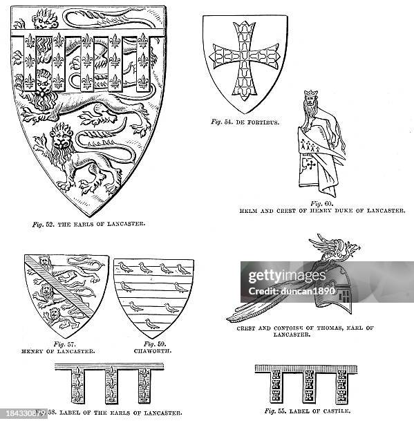 heraldic symbols - animal's crest stock illustrations