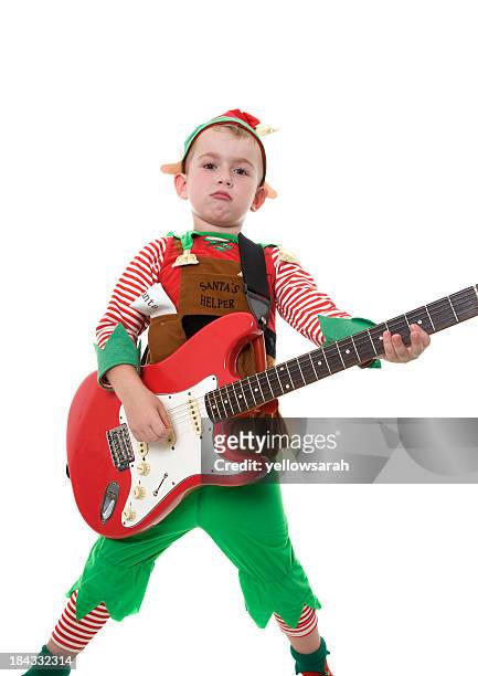rock star elf - funny rock star stock pictures, royalty-free photos & images