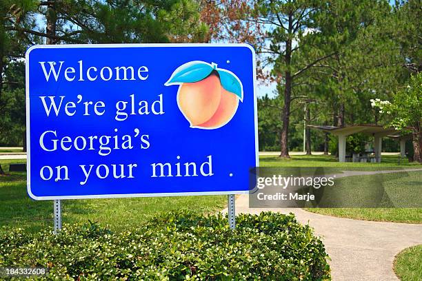 georgia state welcome sign - georgia stock pictures, royalty-free photos & images