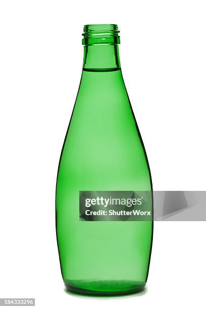 glass bottle - water bottle on white stock pictures, royalty-free photos & images