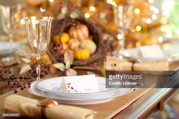 holiday dining - place card stock pictures, royalty-free photos & images
