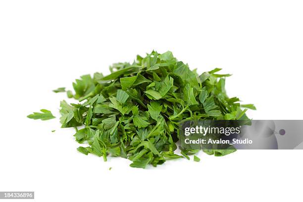 chopped parsley - persilja bildbanksfoton och bilder