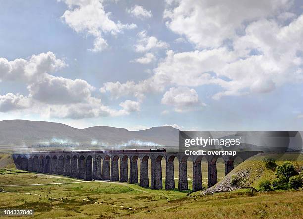 steam train - ribblehead viaduct stock pictures, royalty-free photos & images