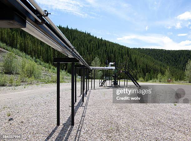 pipeline - elevated - gas wellhead stock pictures, royalty-free photos & images