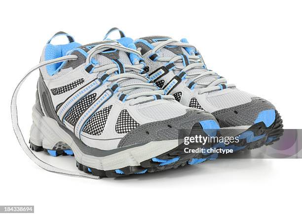 sport schuhe - gray shoe stock-fotos und bilder