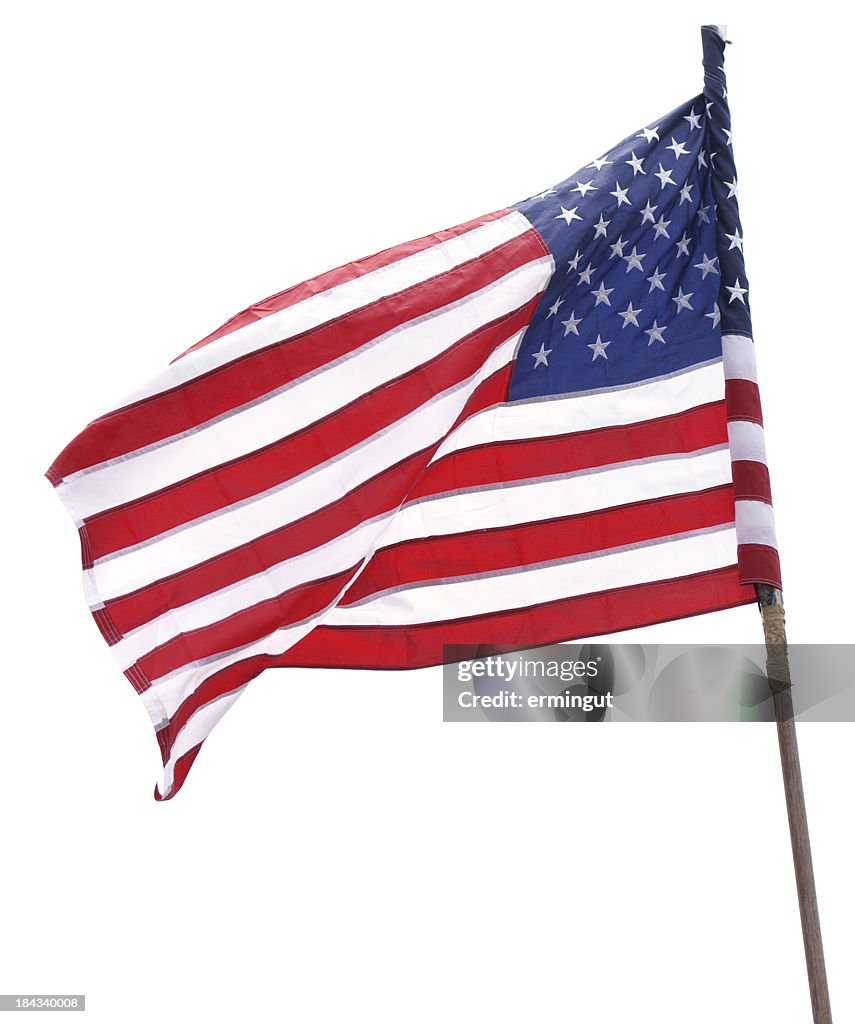 Amerikanische Flagge, isoliert auf weiss
