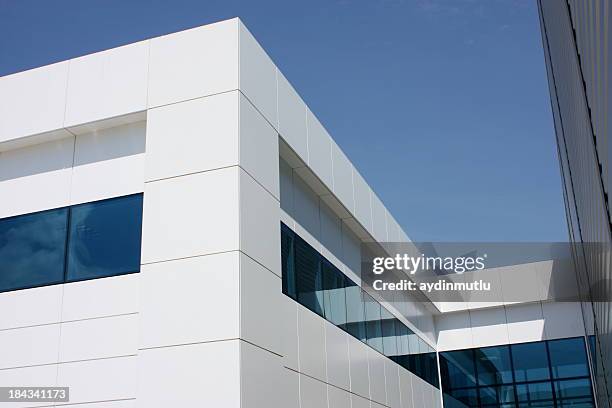 modern indstrial building - office building exterior small stock pictures, royalty-free photos & images