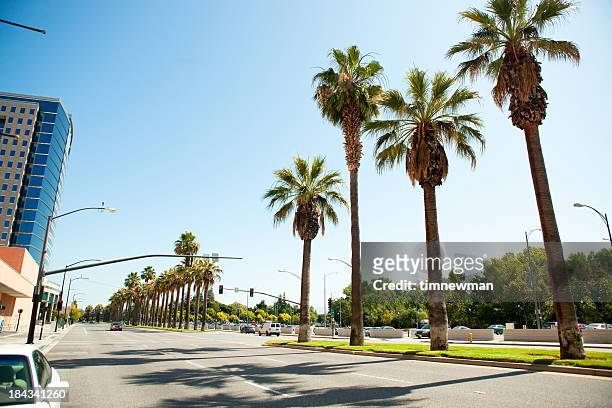 empty street in downtown san jose califonria - san jose california stock pictures, royalty-free photos & images